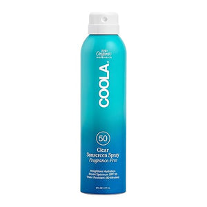 COOLA Organic Sunscreen SPF 50 Sunblock Spray, Dermatologist Tested Skin Care for Daily Protection, Vegan and Gluten Free, Fragrance Free