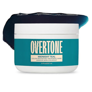 oVertone Semi Permanent Hair Color Conditioner Midnight Teal 8 oz Nourishing Damage-Free Color Depositing Mask for All Hair Types with Shea Butter &amp Coconut Oil Vegan &amp Cruelty-Free