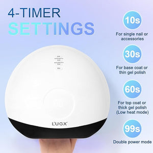 L'UGX 56W UV LED Nail Lamp Nail Dryer for Gel Polish UV Light Curing Lamp with 4 Timer Perfect for Manicure and Pedicure