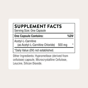 THORNE - Acetyl-L-Carnitine - 500 mg - Supports Brain Function &amp Healthy Nerve Sensations in The Hands &amp Feet* - Gluten Dairy &amp Soy-Free - 60 Capsules