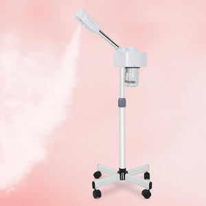 Facial Steamer On Wheels Professional Face Steamer Machine for Home Spa Facial Deep Cleaning, Ionic Ozone Hot Mist Skin Care Equipment with Stand