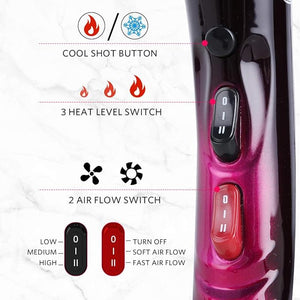 Professional Hair Dryer Powerful 3500 Watt Blow Dryer Salon Ceramic Tourmaline Ionic High Power Blow DryerQuick Dry Hair Dryers with AC Motor Concentrator Diffuser Attachments