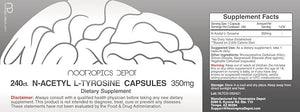 Nootropics Depot N-Acetyl L-Tyrosine Capsules | 350mg | 240 Count | NALT | Amino Acid Supplement | Natural Supplement | Supports Memory Learning Focus Healthy Stress Levels