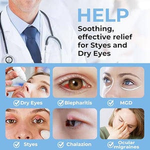 Aroma Season Heated Eye Mask for Dry Eyes, Warm Eye Compress with Flaxseed for MGD, Dry Eye Syndrome, Chalazion Blepharitis Stye Eye Treatment, Steam Moist to Unclog Glands (Blue)