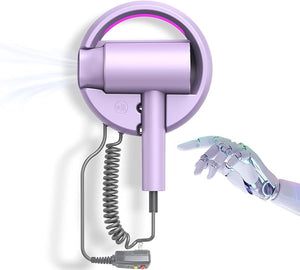 110V Hotel Wall Mounted Hair Dryer for Bathroom£¨with Night Light£© Professional Styling HairDryer for Salon¡¼Blue Light Negative Ions¡½ Fast Drying Restroom Blow Dryer£¬Matte Texture - Roland Purple
