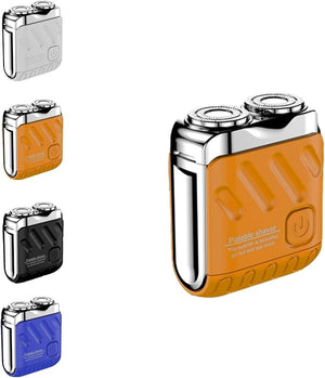 Afeitadora El?ctrica Port?til Rotativa De Doble Anillo Portable Rotary Dual Ring Electric Shaver Upgrade USB Rechargeable Waterproof Pocket Razor for Men(Orange)