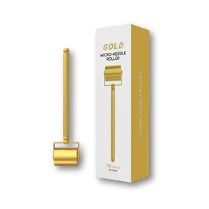 Luxury 24K Gold-Plated Derma Roller - Titatium Microneedle Cosmetic Beauty Tool for Face, Skin Care, Beard, and Home Self-Care - For Men &amp; Women (0.25)