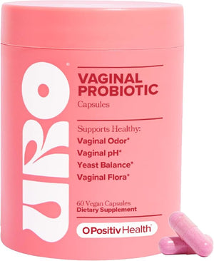 O Positiv URO Vaginal Probiotics for Women pH Balance with Prebiotics &amp; Lactobacillus ? Vaginal Health Supplement ? Promote Healthy Vaginal Odor &amp; Flora, 60 Count (Pack of 1), 1 Month Supply
