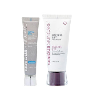 INSTA-TOX Facial Firming Wrinkle Smoothing Serum &amp Reverse Lift Firming Eye Cream Set - Tightener for Lines Deep Wrinkles and Pores - Temporary Lift for Face and Eyes - Serious Skincare
