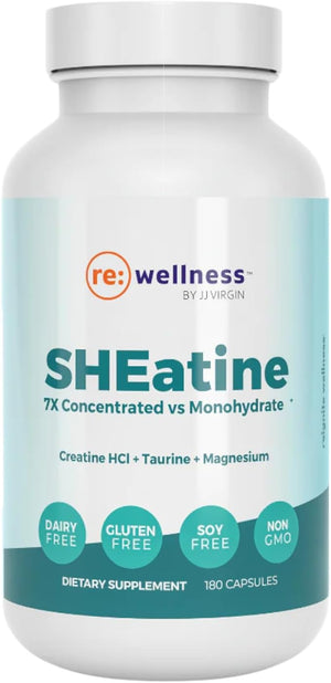 Reignite Wellness by JJ Virgin | SHEatine | Creatine HCL Taurine &amp Magnesium Glycinate | 180 Capsules