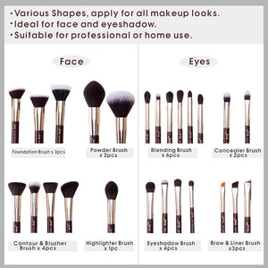 Jessup Makeup Brushes Set Professional Makeup Brush Eyeshadow Blending Powder Foundation Blusher Concealer 25pcs with Cosmetics Storage Box Zinfandel T285