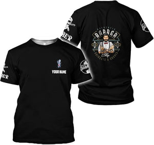 Personalized Barber Shop Shirt 3D Barber Shirts Hairdresser Haircutting Hairstylist Custom Salon Barber Tshirt Pole Scissors