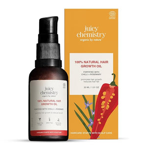 Juicy Chemistry Chilli Horsetail &amp Blackseed Hair Oil For Hair Growth &amp Hair Fall Control Clinically Tested 100% Certified Natural For Men And Women (30 Ml (Pack Of 1) Crimson Red)