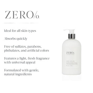 Zero% Unisex Body Lotion - 15.5oz - Light and fresh Nourishing Zero Parabens Sulfates and Phthalates