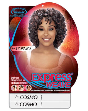 VANESSA Express Weave Easy Steps Medium Short Length Curly Wave Style Synthetic Hair Wig - LA COSMO (T30B)