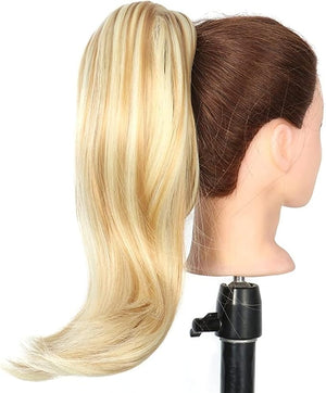 HIHELO 18 Inch Synthetic Straight Ponytail Hair Extensions Wig Bun Wrap Ponytail Barrette Clips for Women Hair Accessories (Color : P1B/30)