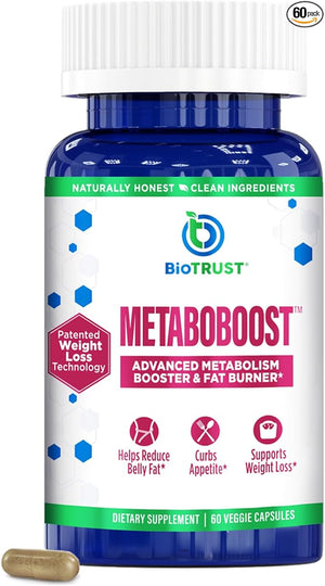 BioTrust MetaboBoost Weight Loss Supplement ? Appetite Suppressant | Calorie Fat Burner | Metabolism Booster ? Clinically-Studied Diet Pills with Berberine for Holistic WeightLoss Support- 60 Capsules