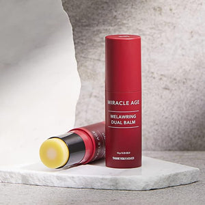 THANKYOU FARMER Miracle Age Melawring Dual Balm Korean Eye Cream for Face Fast-absorbing Anti Wrinkle Balm Stick Crows Feet Eye treatment Product Fine Lines Lifting 0.35oz