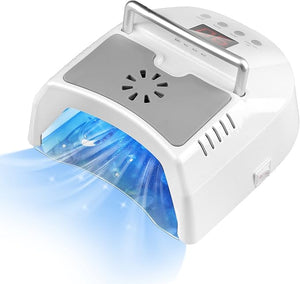 Professional UV Led Nail Lamp Cordless 72W UV Lights for Gel Nails with Fan IMENE Rechargeable Nail Dryer with Portable Handle Perfect for Salon Home Nail Art (White)
