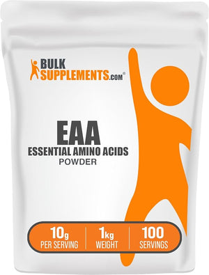 BulkSupplements.com Essential Amino Acids Powder - Essential Amino Acids Supplement EAA Powder - Unflavored &amp Gluten Free 10g per Serving 1kg (2.2 lbs) (Pack of 1)