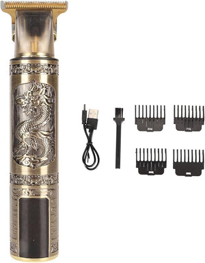 Hair Clippers for Men Electric Engraved Dragon Hair Trimmer Shaver with Guide Combs Rechargeable Efficient Grooming Quiet Strong Copper Motor for Standby Haircut