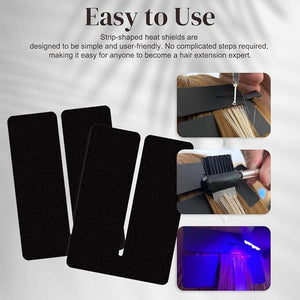 Hair Extensions Protector Shields Anti-UV Shield Guards Hair Styling Insulation Sheets for Keratin Extensions Hair Extension Defender for UV LED Hair Extension Kit