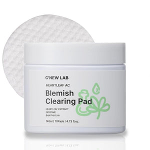 C¡¯NEW LAB Heartleaf AC Blemish Clearing Pad (70 pads) | Blackhead &amp Exfoliating Facial Pads for Smooth Skin | Heartleaf Extract Heartleaf Exosome Allantoin PHA Korean Skin Care
