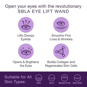 SBLA Eye Lift Wand ? Anti-Aging Serum for Eyelids &amp Eye Area - With SBLA66Peptide¢â Caffeine Hyaluronic Acid Niacinamide &amp Vitamin C - Smooths Lifts Hooded Lids Brightens Eyes Reduces Pu