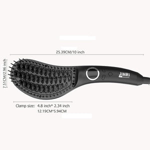 JINRI Volumizing Hair Iron Hair Straightener Brush Adjustable Temp 360 ¡Æ Tail Rotation Lasting Hair Volume for Short Or Thin Black