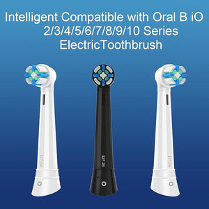 IO Replacement Heads Compatible with Oral B iO 2/3/4/5/6/7/8/9/10 Series Electric Toothbrush Brush Heads with Medium Bristles Compatible with Oral B iO for Gentle Dental Care (10 Black/White)