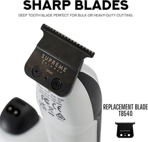 Supreme Trimmer Recharge ST777 ? Professional Barber Trimmer with 2 Removable Batteries | 8000 RPM Motor Zero Gap DLC Blades Smart Charging Dock USB-C Fast Charge