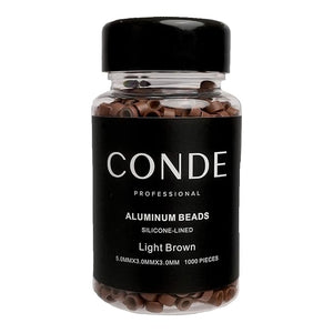 Conde Hair Aluminum Beads Silicon Lined (Light Brown)