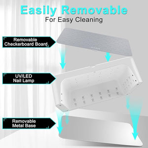 MEKK UV LED Nail Lamp - Luxury Cordless UV Light for Gel Nails with Red Light Skincare4+2 Timer ModesTwo-Hand DesignProfessional Nail Lamp for Salon &amp Home-White