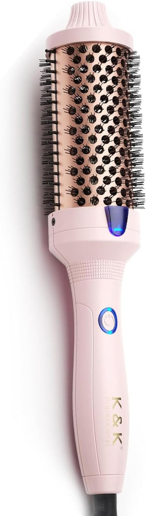 K&ampK Thermal Brush Curling Iron 1.77 Inch Ceramic Tourmaline Ionic Hair Styler for Loose &amp Voluminous Curls Dual Voltage for Long Hair