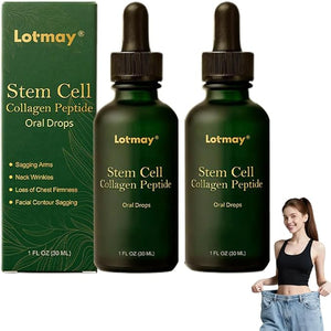 Lotmay Stem Cell Collagen Peptide Oral Drops Natural Advanced Body Care Liquids Drop Multi Collagen Peptides Liquid Drops for Women and Men Firming Skin and Body Shaping Care (2 Pack)