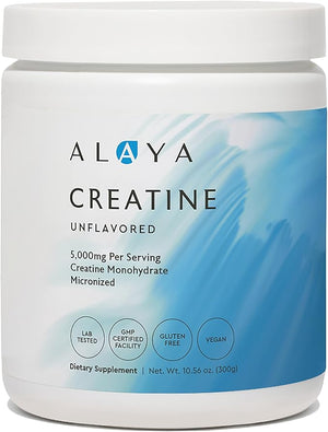 Alaya Naturals Micronized Creatine Monohydrate Powder ? Pure Performance Fuel for Strength Mental Focus Vegan Non-GMO Easily Mixable &amp Flavorless - 5 g