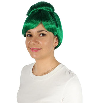Women's Premium Bun Wig - Adjustable Capless Hair extensions with Realistic Synthetic Fibers - Multi-Color Elegant Bun Hairpiece for Halloween Cosplay and Everyday Wear Green