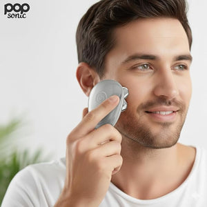 Pop Sonic 5-Head Electric Shaver Kit - Unisex (Silver) Shaver for Face Head &amp Body - Smooth Waterproof USB Rechargeable Trimmer with 360-Degree Precision Cut Heads for Men &amp Women
