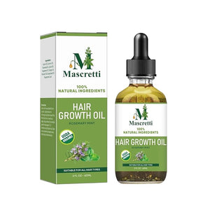 Hair Growth Oil with Natural Rosemary Coconut Castor Jojoba Peppermint and Ginger Oils Vitamin-Enriched Serum for Damaged Hair (2oz)