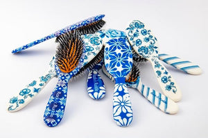 Rock &amp Ruddle Soft White Natural Boar Bristle Hairbrush for Babies and Young Children | Perfect for Fine Hair Detangling and Smoothing - Beautiful Butterflies