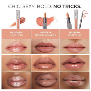 Rinna Beauty Icon Lip Kit - Birthday Suit - All-in-one Lip Kit Includes Lipstick, Lip Gloss, and Lip Liner - TRUE NUDE look - Vegan, Long-lasting, Anti-aging &amp; Moisturizing, Cruelty-Free - 1 each