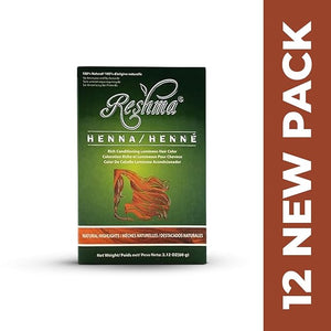 Reshma Beauty 30 Minute Henna Hair Color Infused with Organic Henna Lawsonia Inermis 100% Gray Coverage for Soft Shiny Hair Plant-Based Hair Dye?25.44 oz Pack of 12 (Highlights)