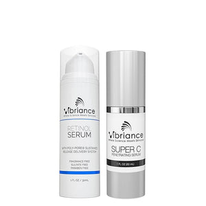 Vibriance Dynamic Duo Skincare Bundle | Super C Vitamin Serum Retinol Skin Care Set - Age-Defying Night and Day Retinol and Vitamin C Serum for Face Routine Skincare Kit