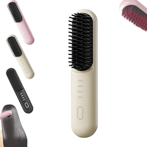 Mini Cepillo AlisanteCeramic Hair StraightenersMini Cepillo Alisante Cabello CosmeticosMini Cepillo Alisante para CabelloMini Cepillo Alisante Inalambrico4 Heating Temps for All Hair (White)