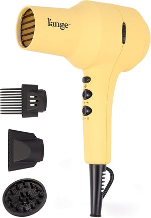 L'ANGE HAIR PowerStyle Ionic Turbo Hair Dryer | 1875W Fast Drying &amp Precision Styling for Long-Lasting Frizz-Free Looks | Advanced Ionic Technology Smooths &amp Shines Hair (Yellow)