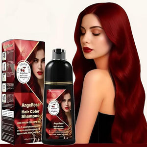 Hair Dye Shampoo 3 in 1 Instant Herb Ingrident Hair Dye to Cover Gray Hair Long-lasting &amp Natual Wine Red 400 ML