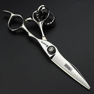Japan 440 Steel Scissors Professional Hair Dressing Scissors for Barber Thinning Hair Shears 5.5/6/6.5 inch (5.5 Inch Flat Cut-A)