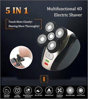 Five in one Razor USB Charging Cable Instruction Manual Cleaning Brush Silicone Head Barber Head face wash Head Nose Hair Device Shaver 5 Knife Head Limit Comb