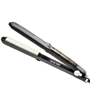 PURECODE Titanium Infuse Pro Vapor Flat Iron - 2-in-1 Hair Straightener &amp Curling Iron for Smooth Frizz-Free Hair - Heat Protection with Volume+ Heat Protect Serums for Healthy Salon-Quality Sty