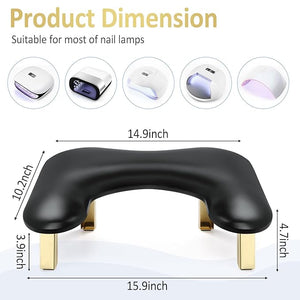 Nail Arm Rest Arm Rest for Nails Tech Foldable Nail Tech Client Arm Rest PU Leather Nail Hand Rest U Shape Manicure Hand Rests for Foot Hand Rest Black